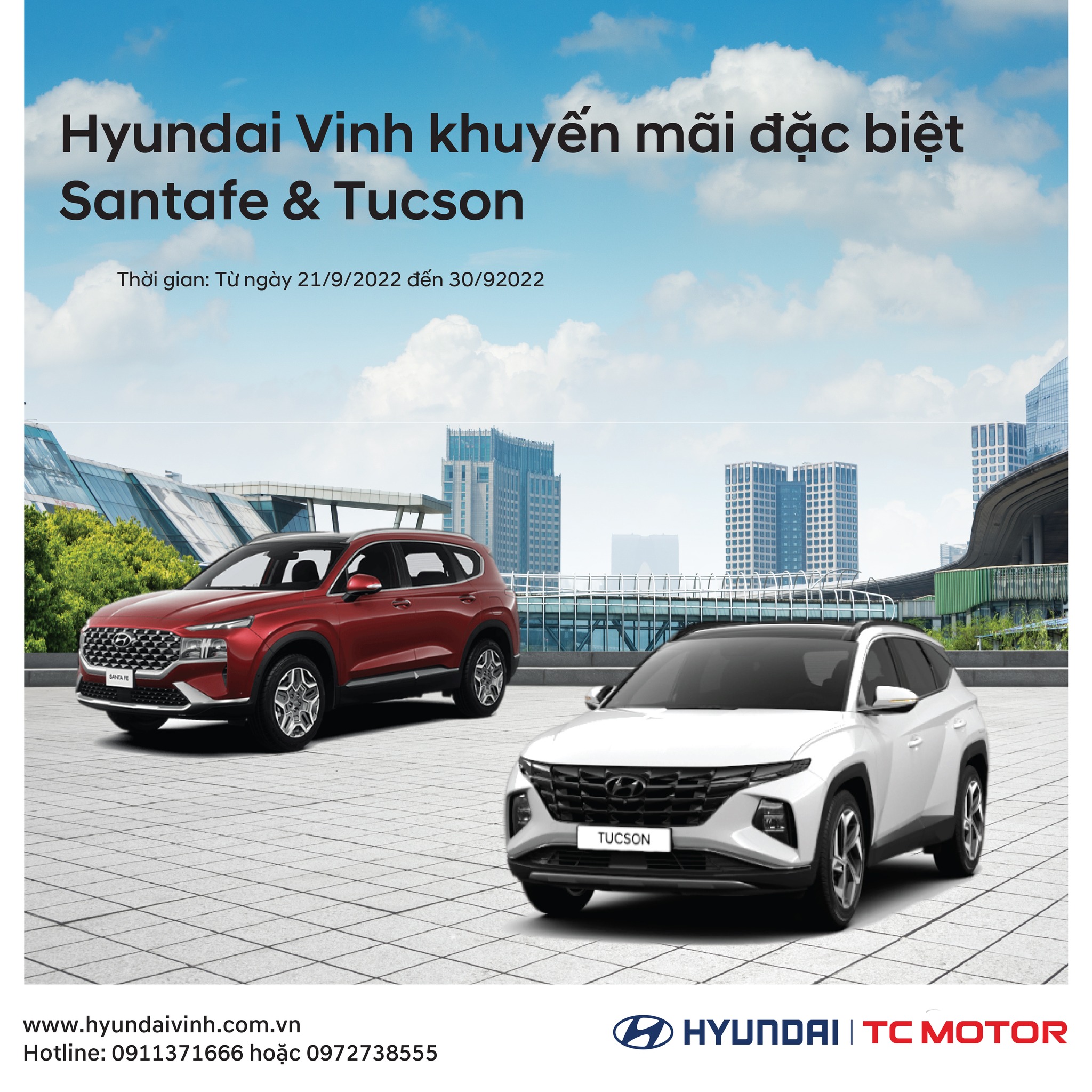  Hyundai Vinh khuyễn mãi đặc biệt Tthangs - Ưu đãi Chỉ dành riêng Tucson và Santafe